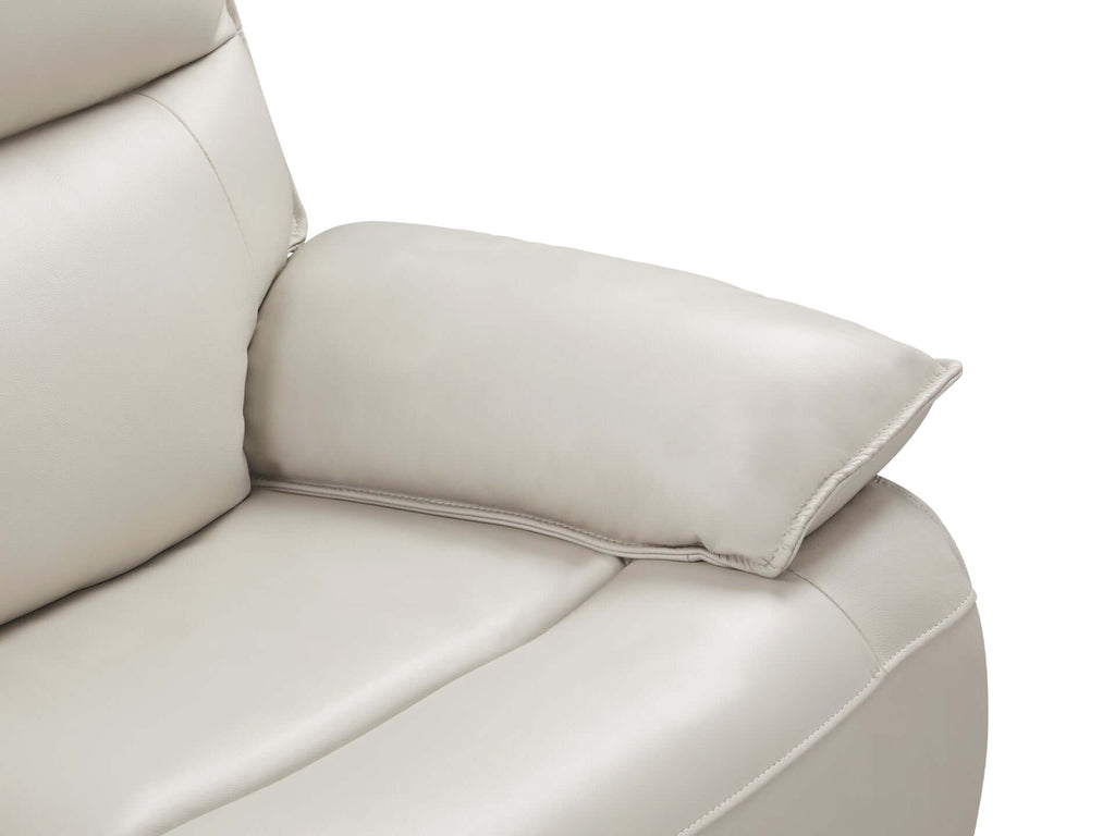 Halcombe Manual Full Leather 2 Seater Recliner Sofa - Beige