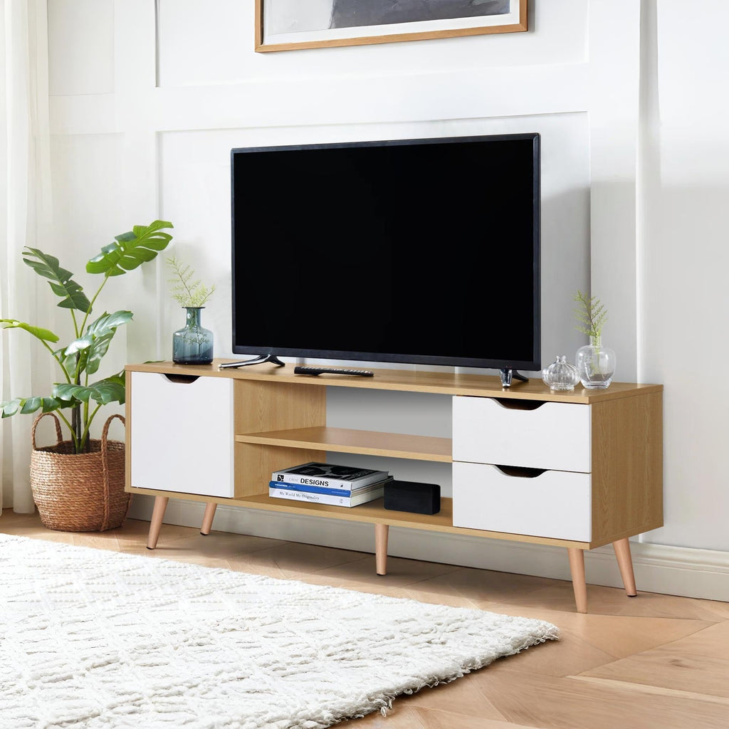 LAGUNA 1.2M Entertainment Unit - MAPLE + WHITE