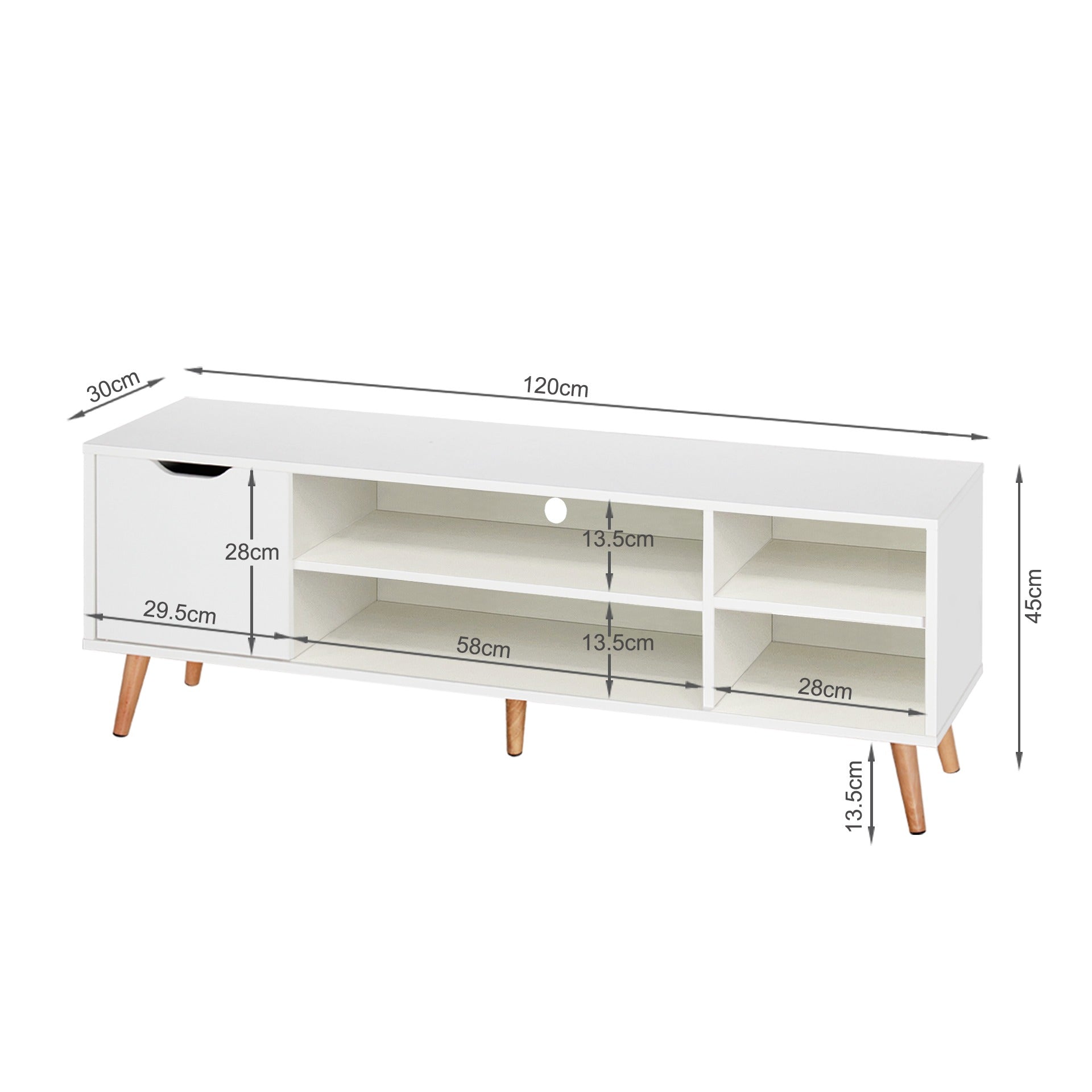 COMO 1.2M Entertainment Unit - White