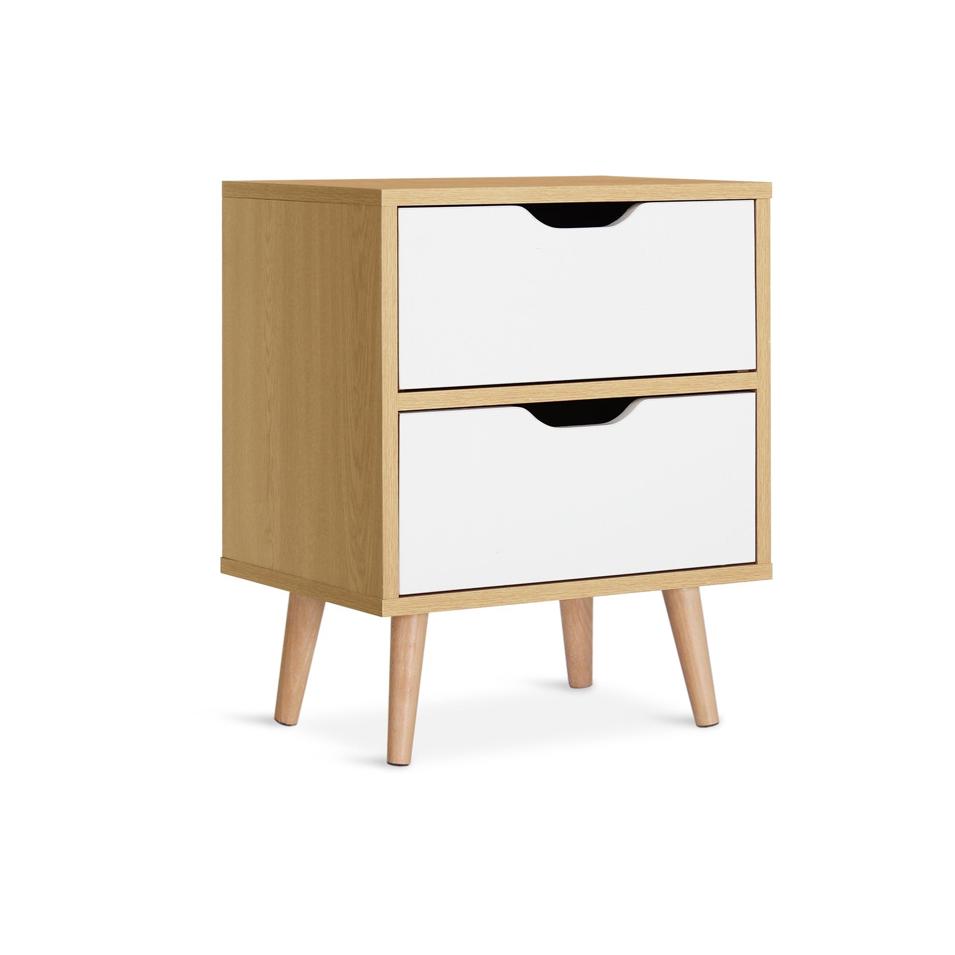 LOY Bedside Table - Maple + White