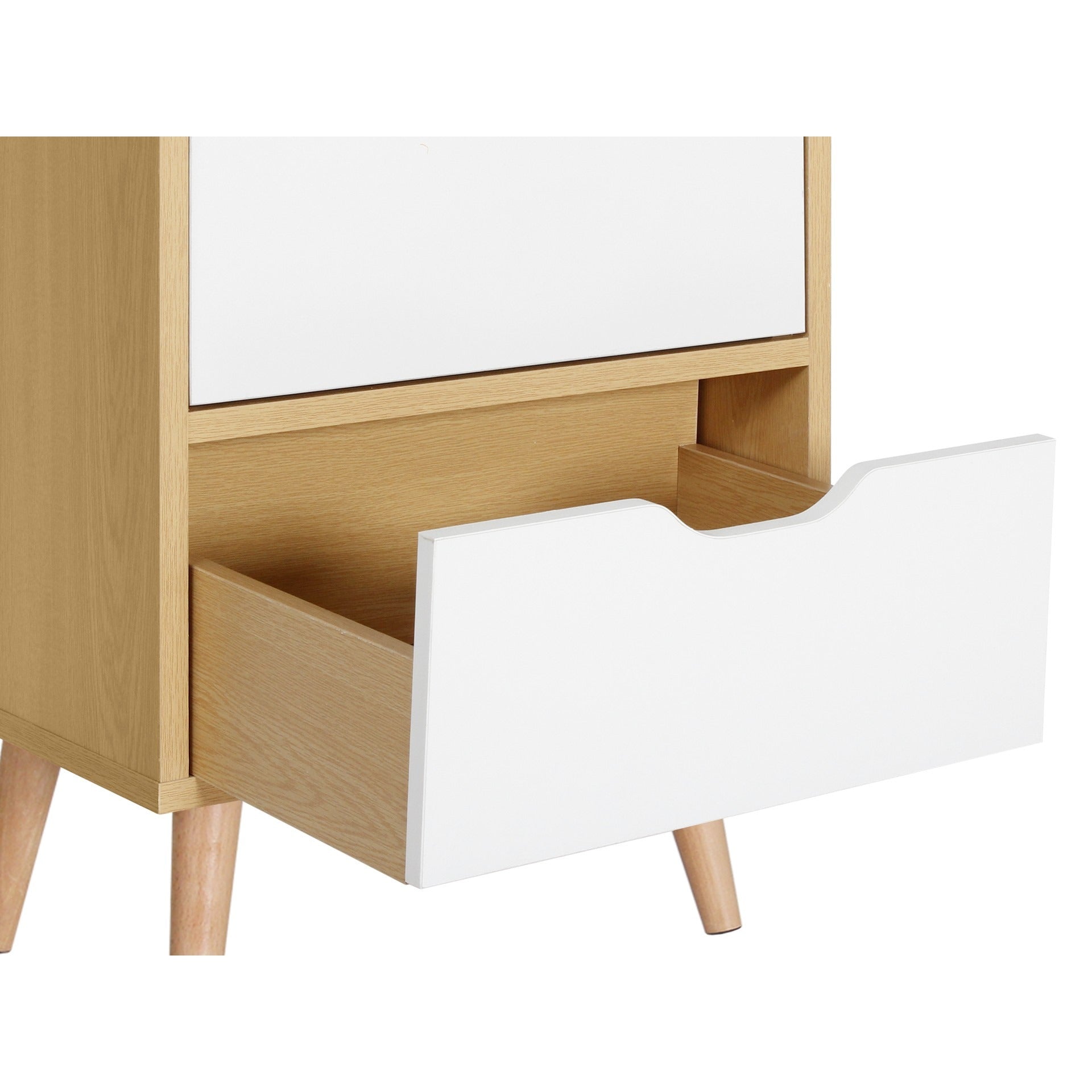 LOY Bedside Table - Maple + White
