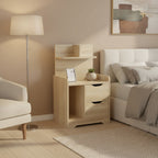 FINN Bedside Table with Shelves - Oak