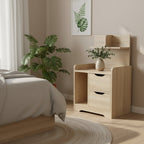 FINN Bedside Table with Shelves - Oak