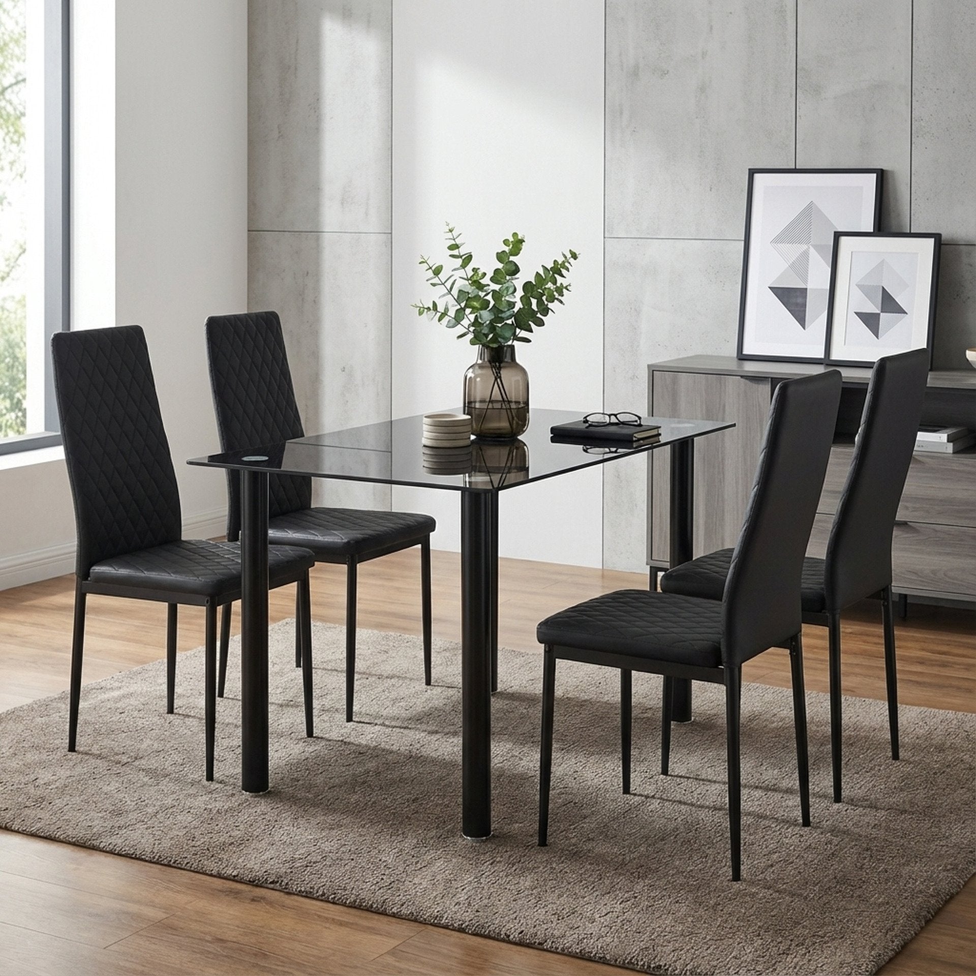 Benjamin 5 Piece 1.2m Dining Set - Black