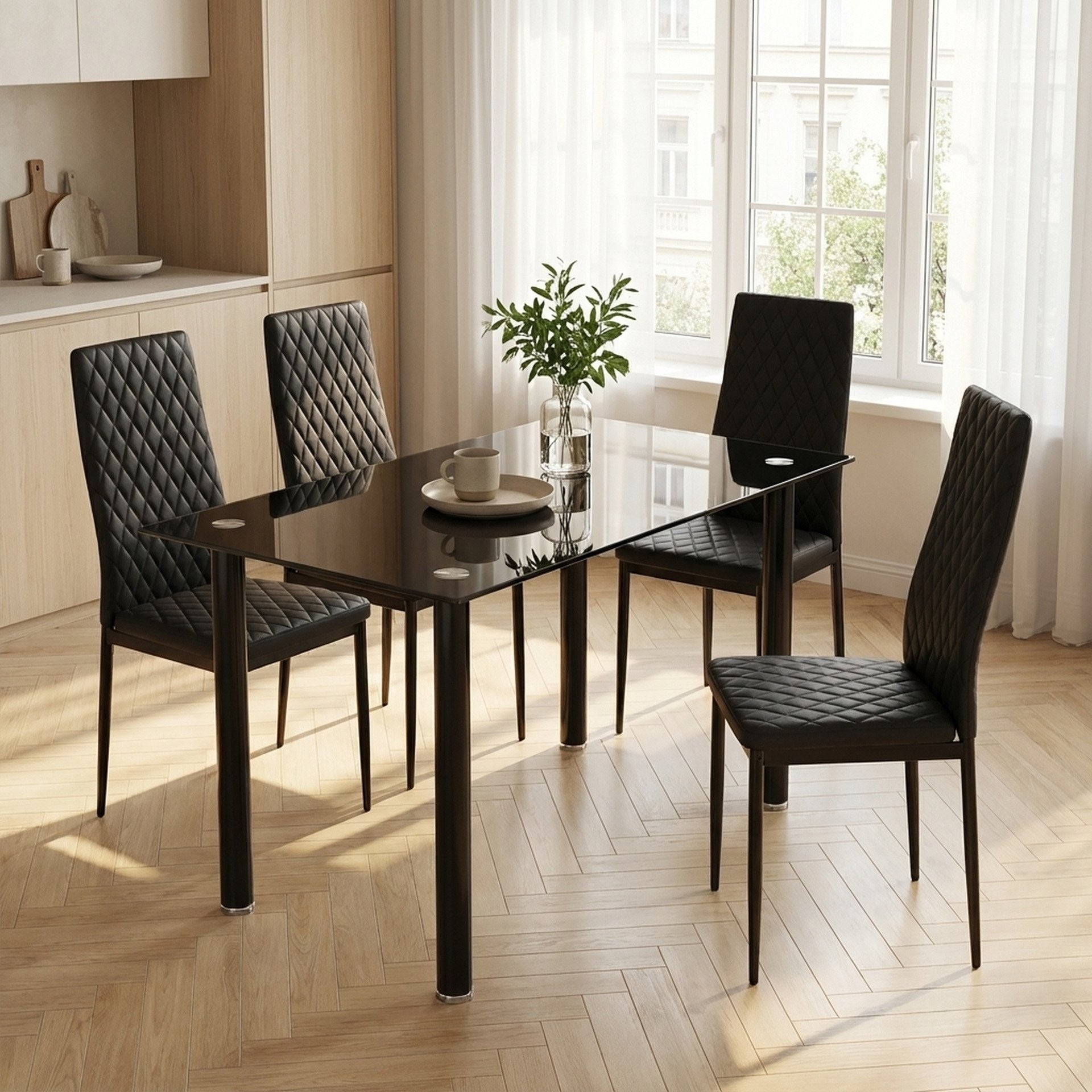 Benjamin 5 Piece 1.2m Dining Set - Black