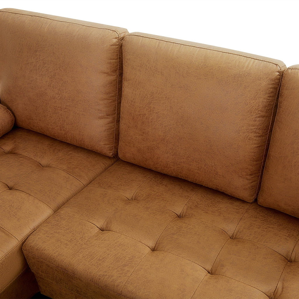 Brynlee 3 Seater Sofa with Left Facing Chaise - Brown