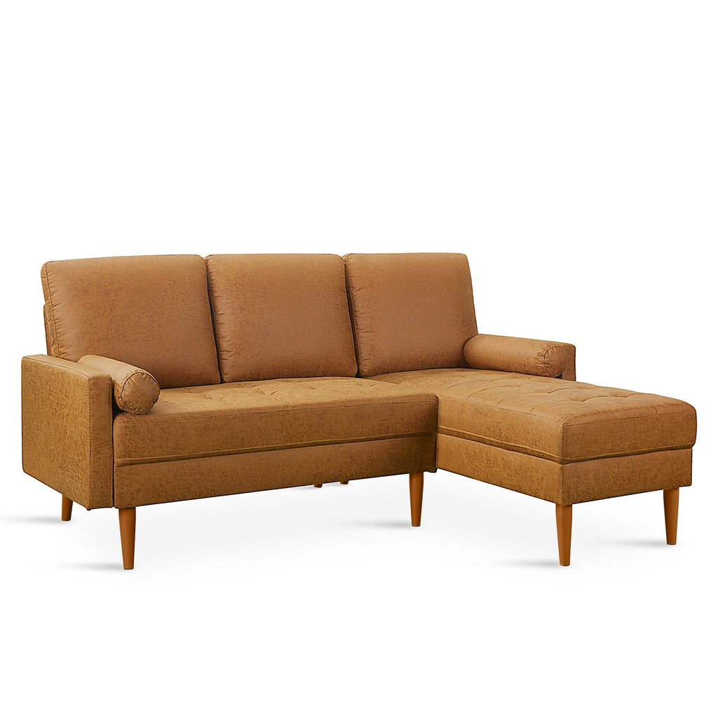 Brynlee 3 Seater Sofa with Right Facing Chaise - Brown