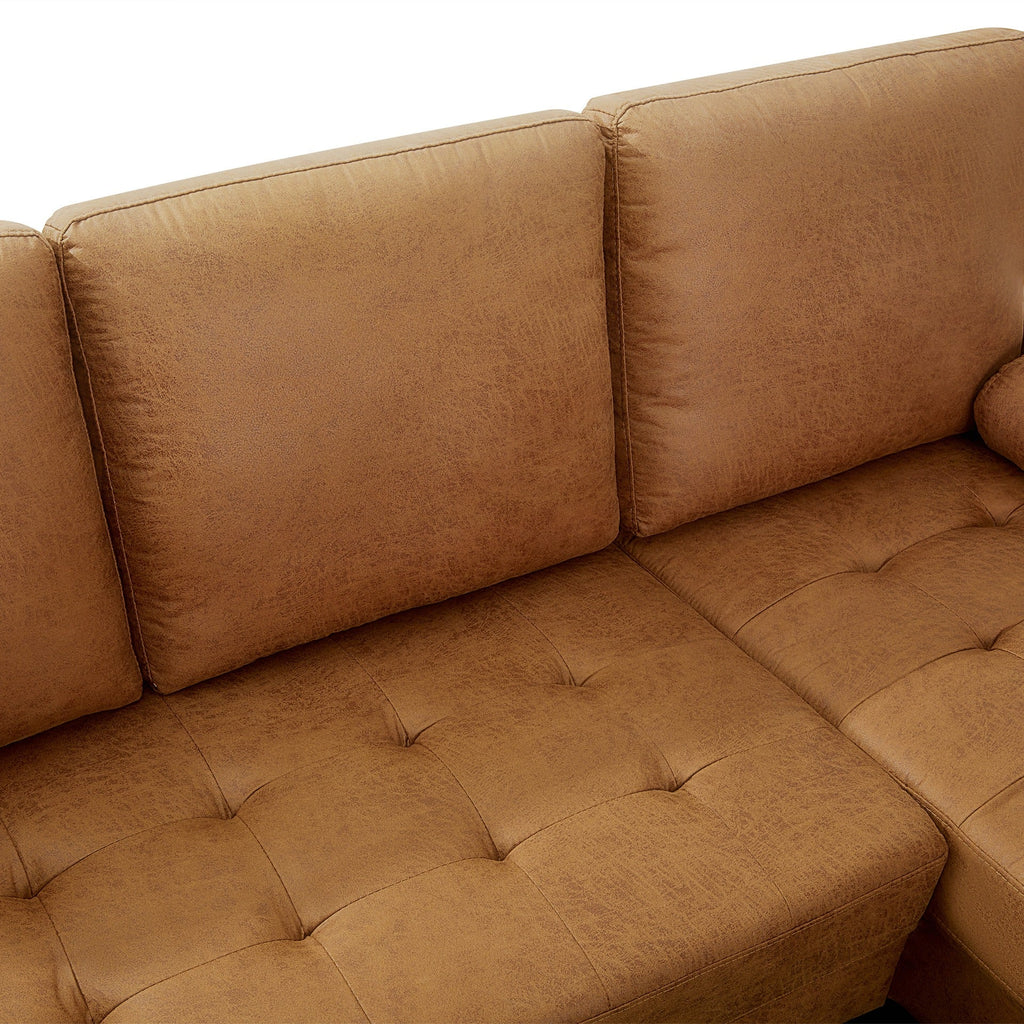 Brynlee 3 Seater Sofa with Right Facing Chaise - Brown