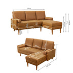 Brynlee 3 Seater Sofa with Right Facing Chaise - Brown