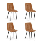 David PU Leather Dining Chair - Set of 4 - Orange