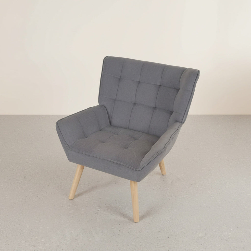Amelia Rubberwood Armchair - Dark Grey