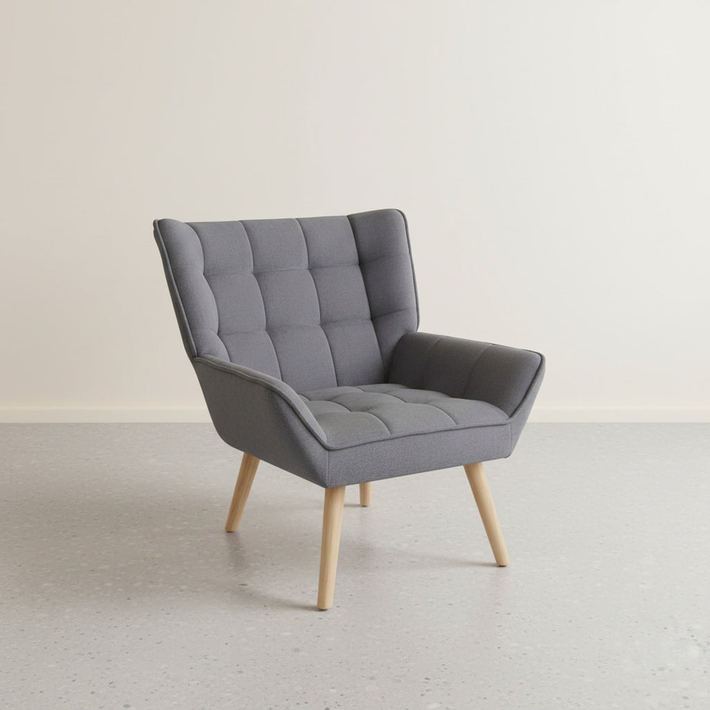 Amelia Rubberwood Armchair - Dark Grey