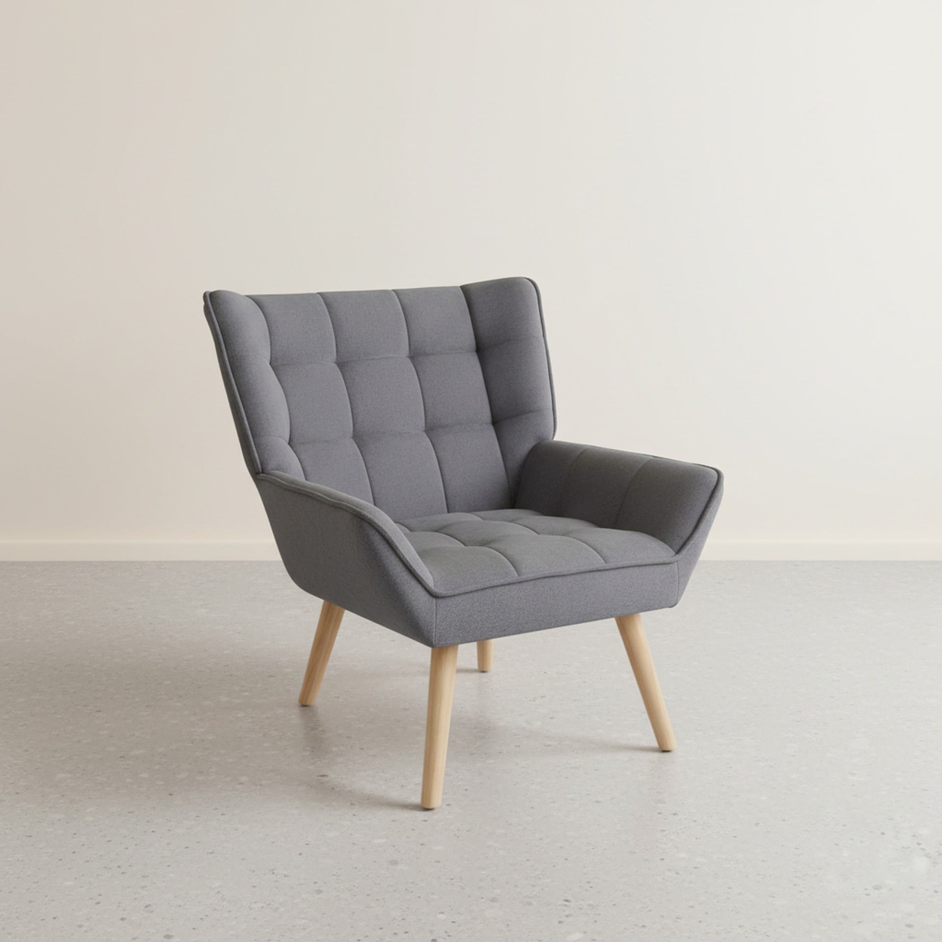 Amelia Rubberwood Armchair - Dark Grey