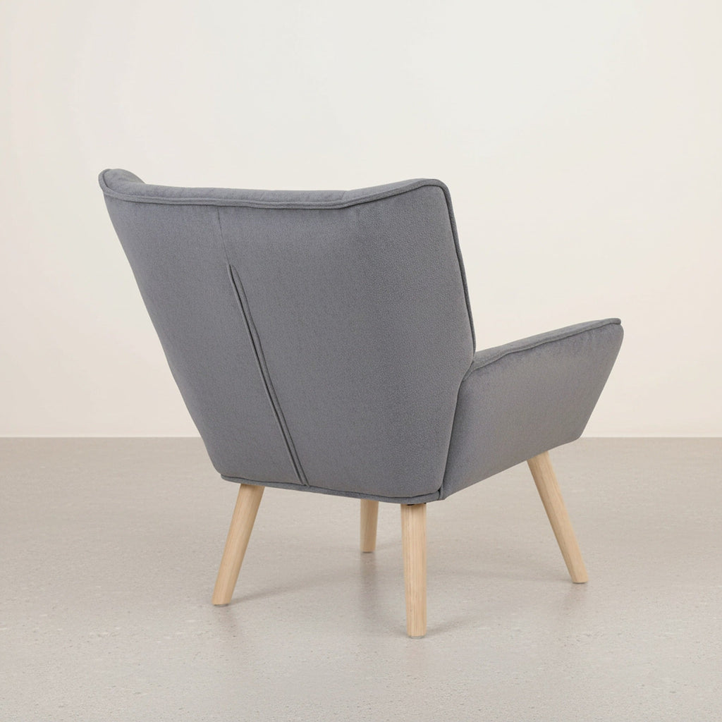 Amelia Rubberwood Armchair - Dark Grey