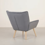 Amelia Rubberwood Armchair - Dark Grey