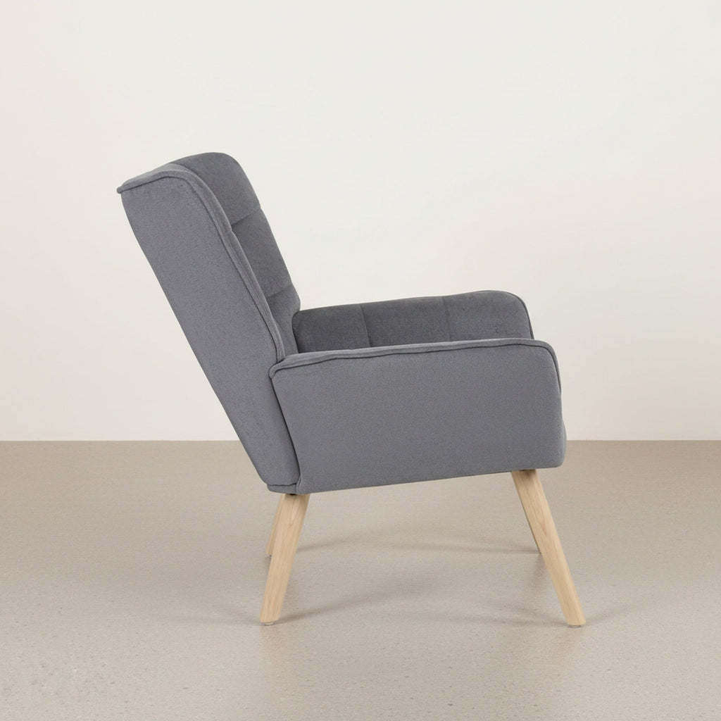 Amelia Rubberwood Armchair - Dark Grey