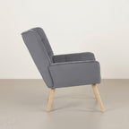 Amelia Rubberwood Armchair - Dark Grey