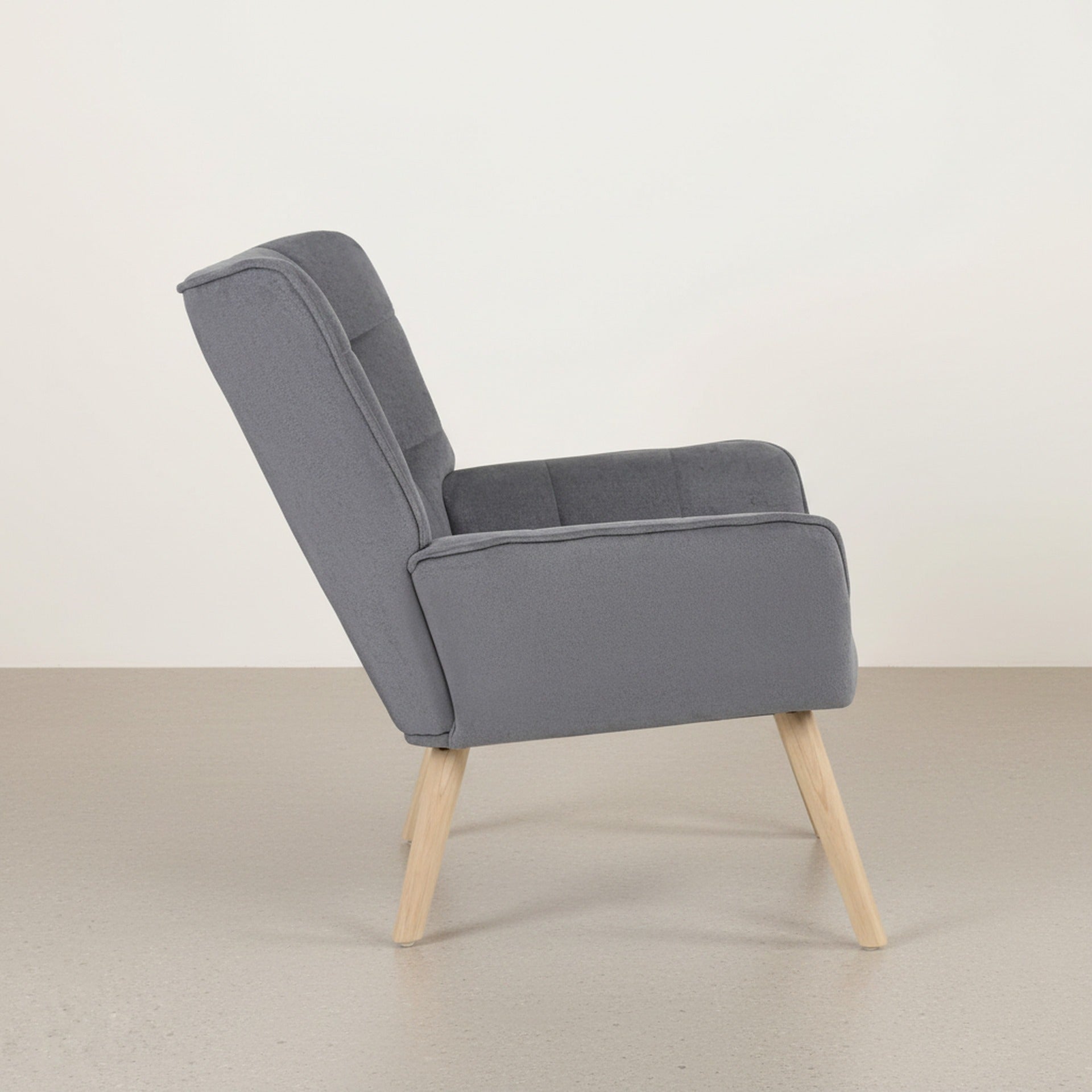 Amelia Rubberwood Armchair - Dark Grey