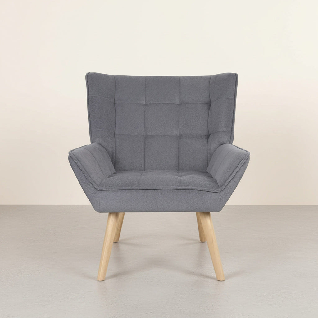 Amelia Rubberwood Armchair - Dark Grey