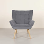 Amelia Rubberwood Armchair - Dark Grey