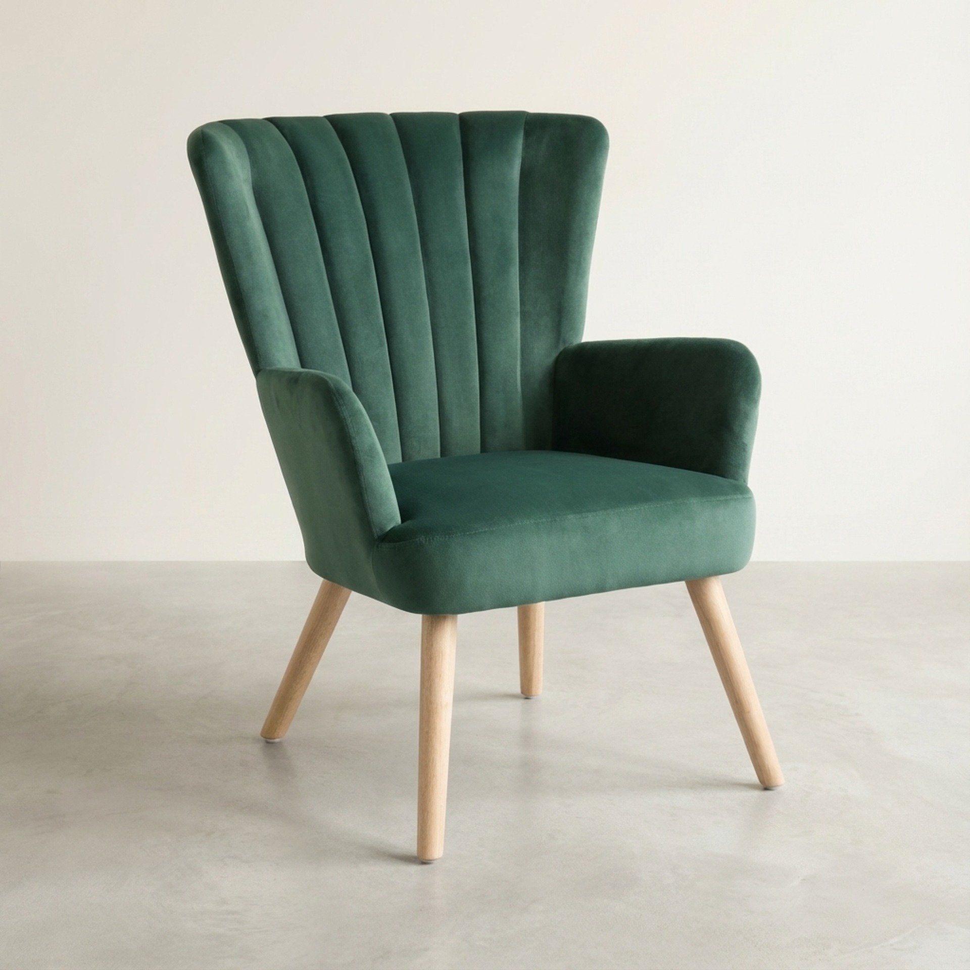 Neil Velvet Armchair - Green