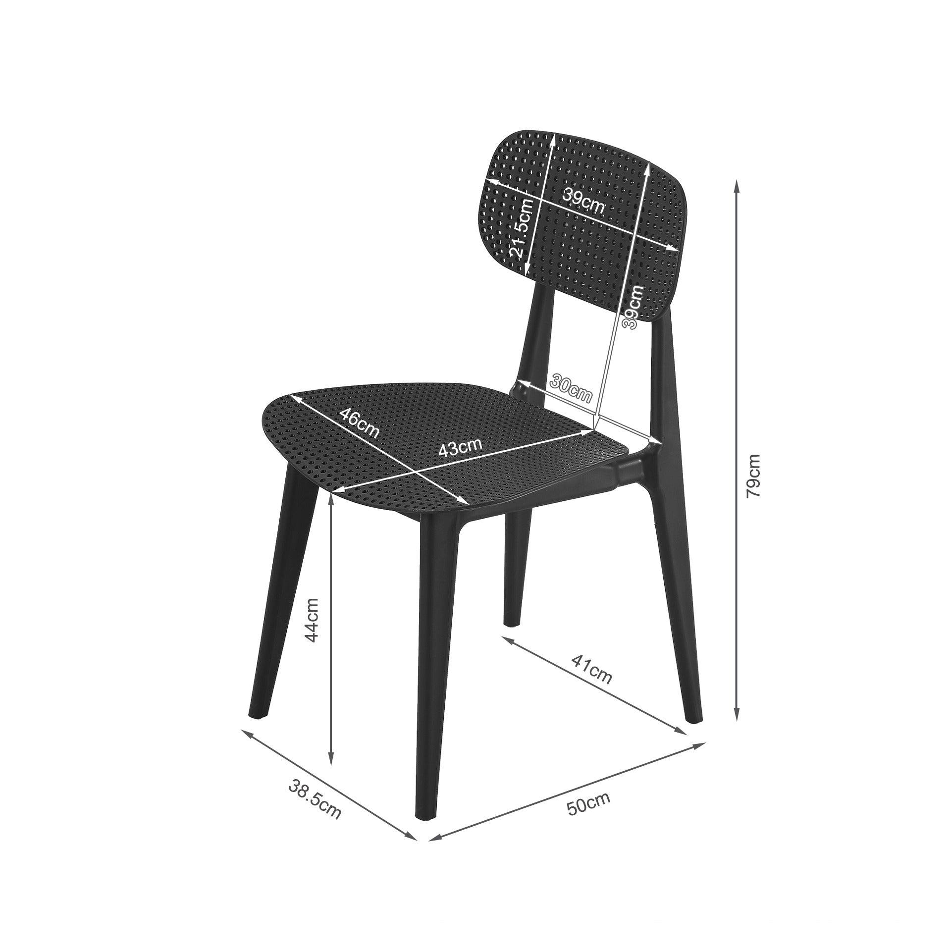 Elias Dining Chair - Set of 4 - Black