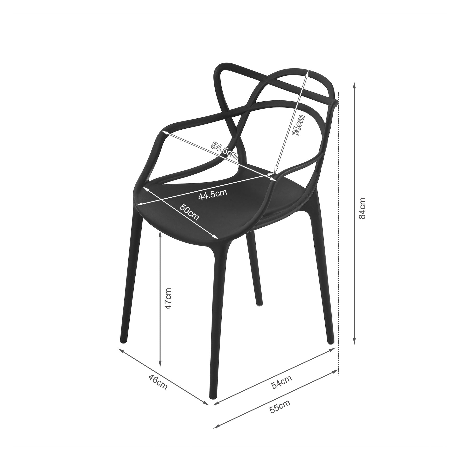 Santiago Dining Chair - Set of 4 - Black