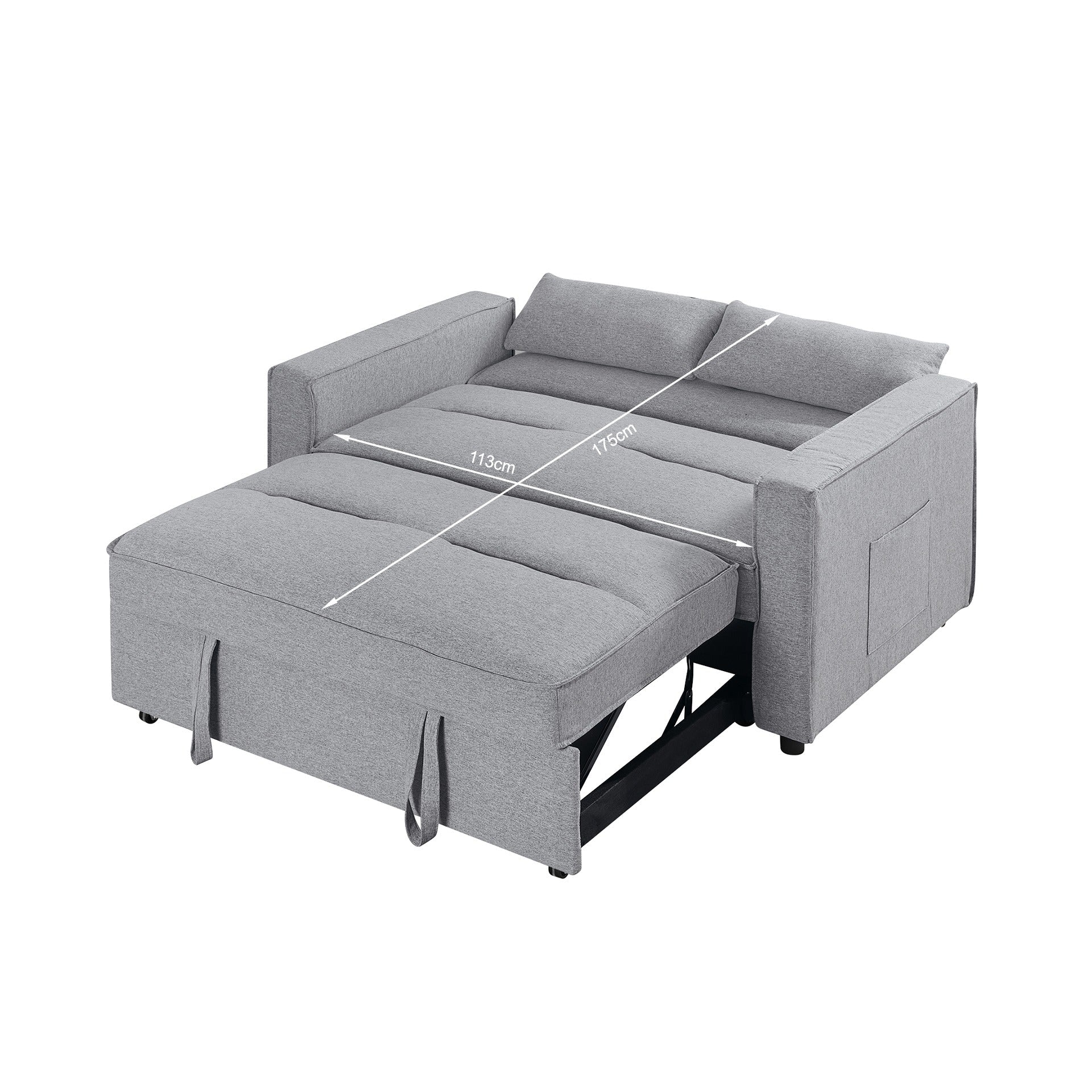 Freyja 2 Seater Sofa Bed - Grey