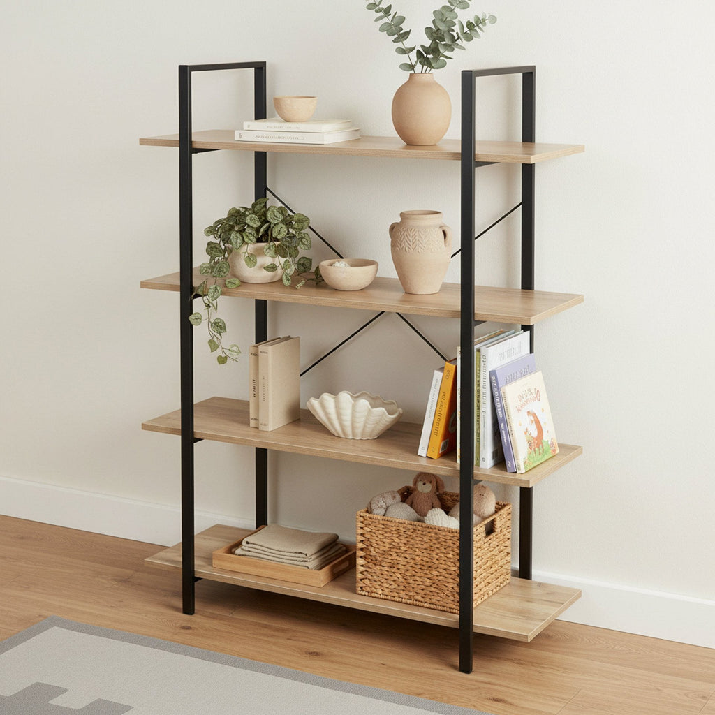 Forge 4-Tier Bookshelf - Natural