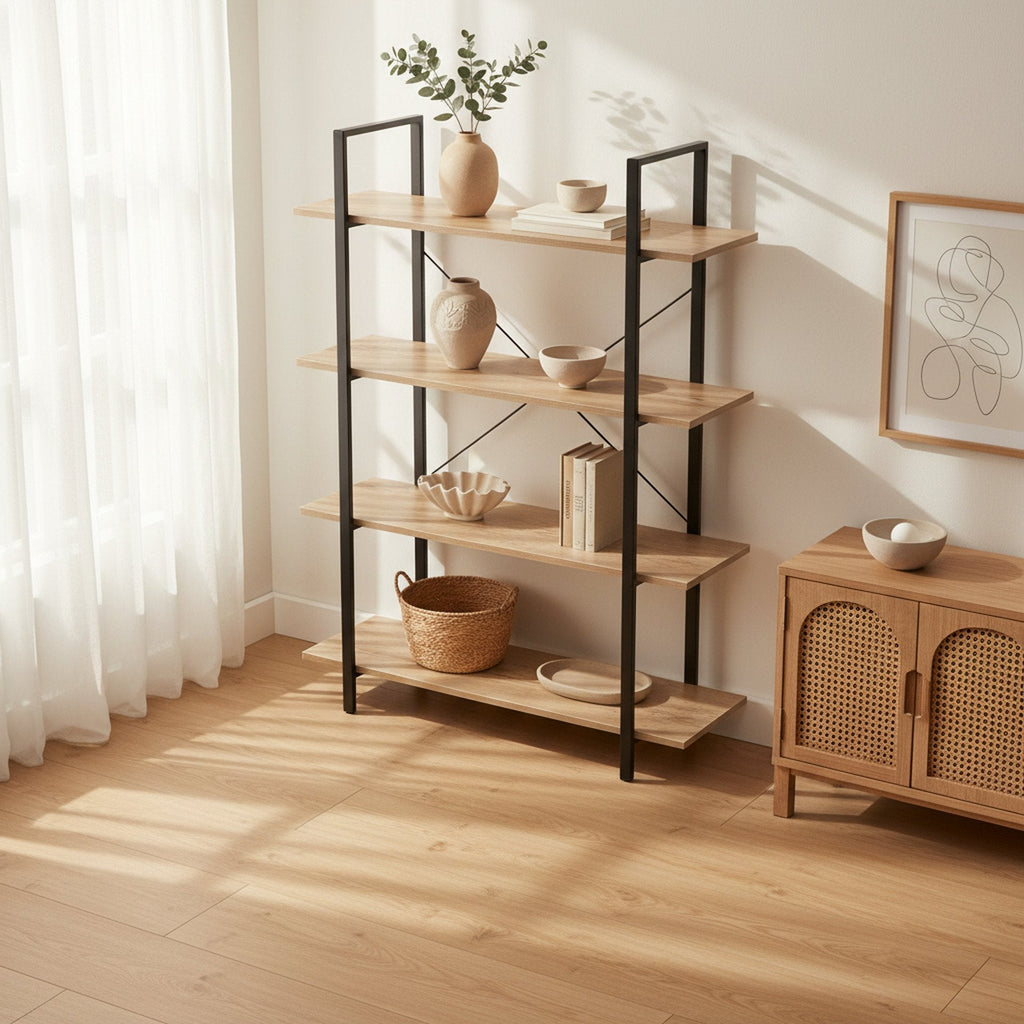 Forge 4-Tier Bookshelf - Natural