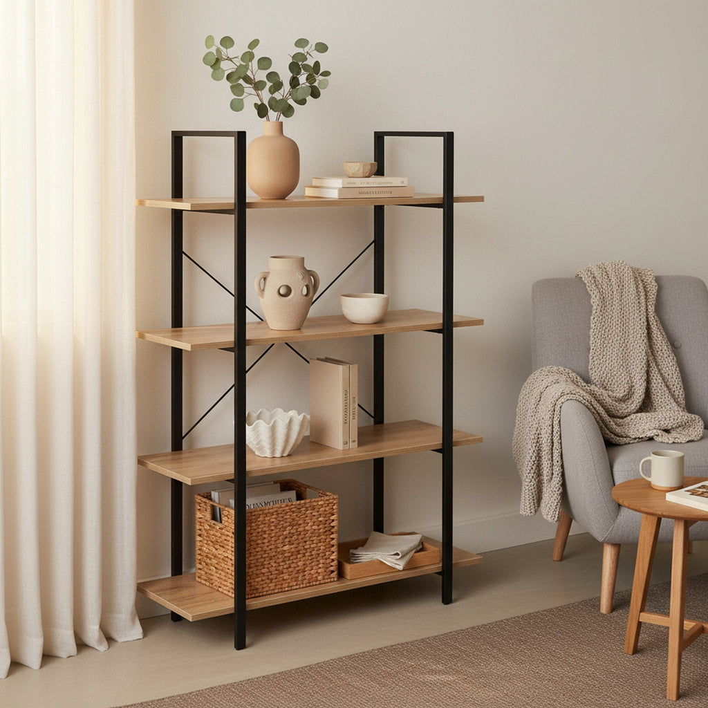 Forge 4-Tier Bookshelf - Natural