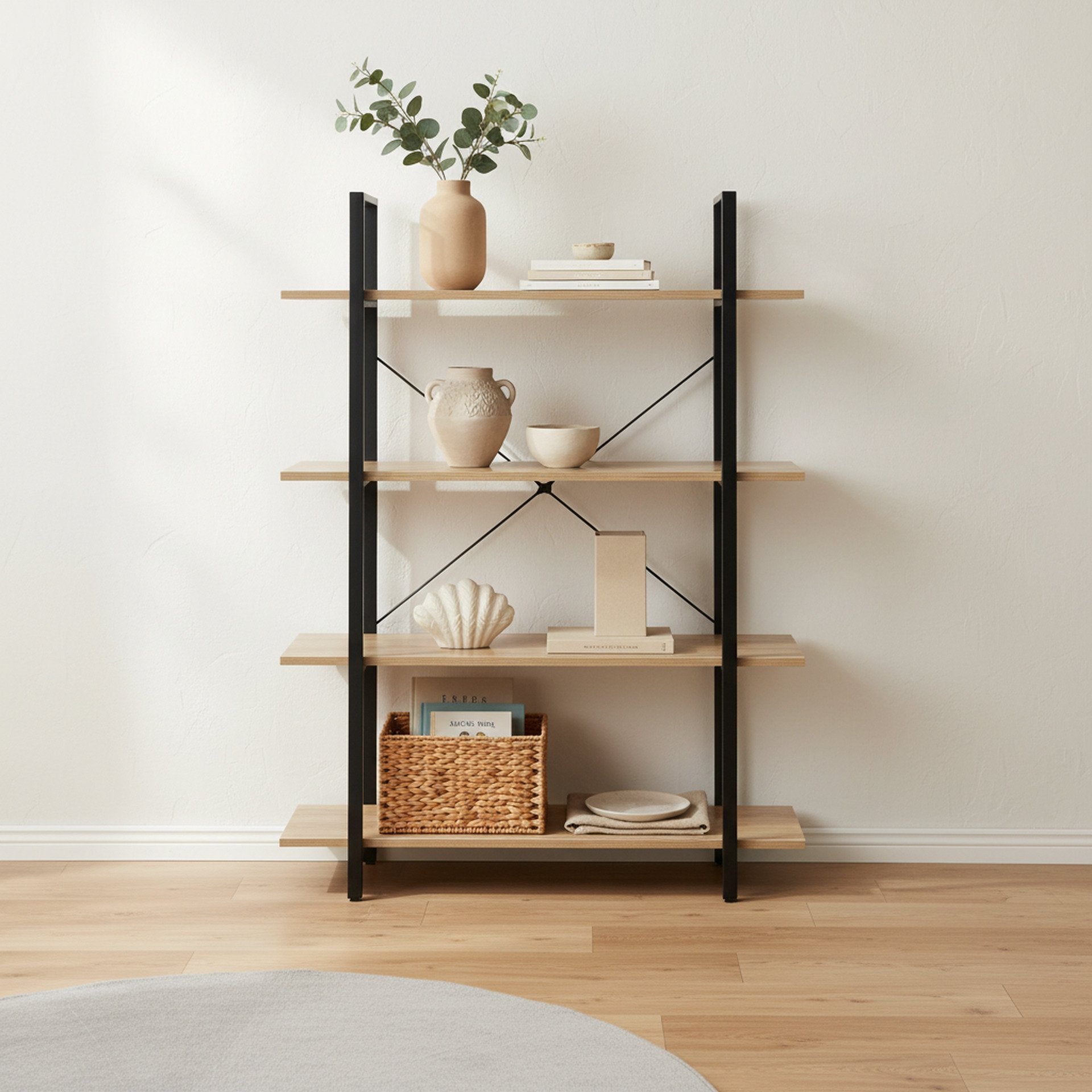 Forge 4-Tier Bookshelf - Natural