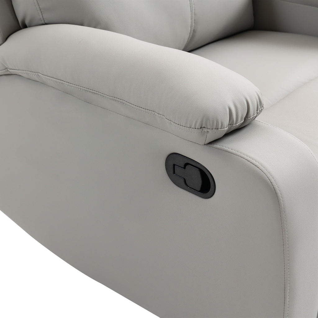 Haven PU Manual Recliner Chair - Light Grey