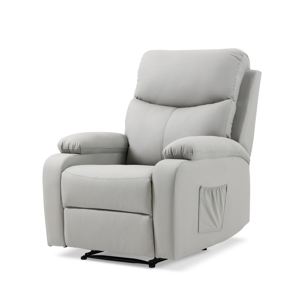 Haven PU Manual Recliner Chair - Light Grey