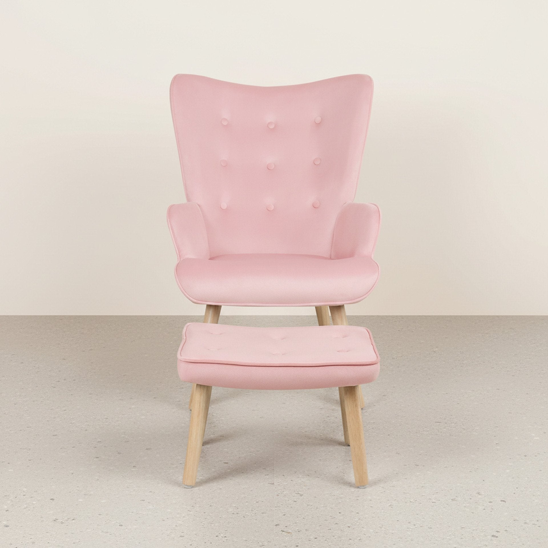 Olivia Armchair with Ottoman - Pink