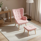 Olivia Armchair with Ottoman - Pink
