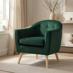 Millo Velvet Armchair - Dark Green