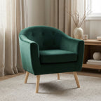 Millo Velvet Armchair - Dark Green