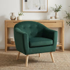 Millo Velvet Armchair - Dark Green