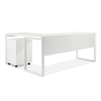 Nakia Computer Corner Desk with Filing Cabinet - White