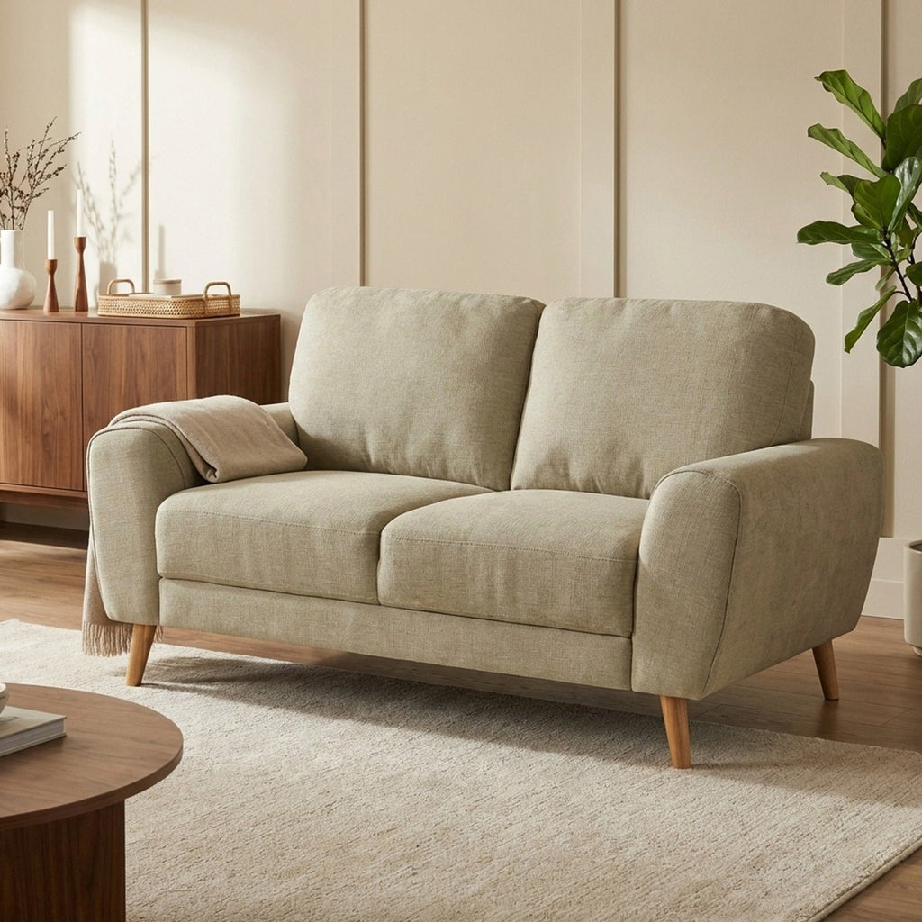 Suki Linen 2 Seater Sofa - Beige
