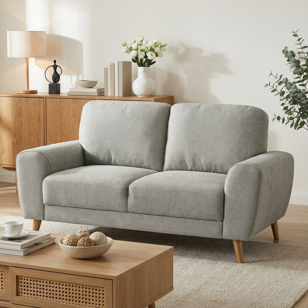 Suki Linen 2 Seater Sofa - Grey