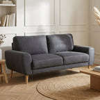 Suki Linen 3 Seater Sofa - Dark Grey