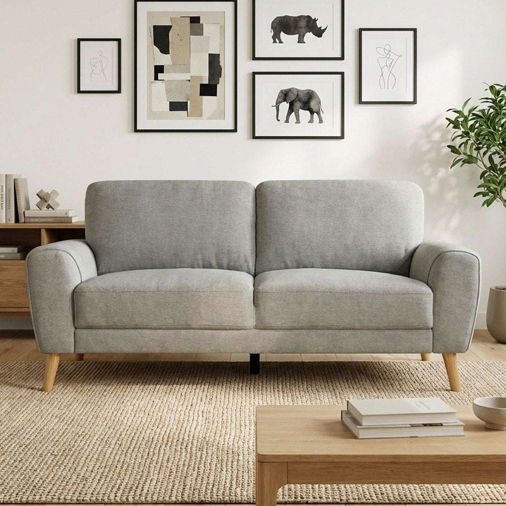 Suki Linen 3 Seater Sofa - Grey