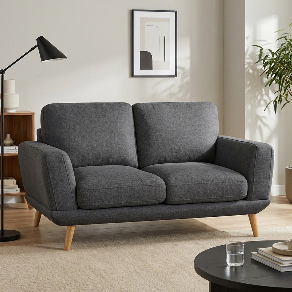 Tova Chenille 2 Seater Sofa - Dark Grey