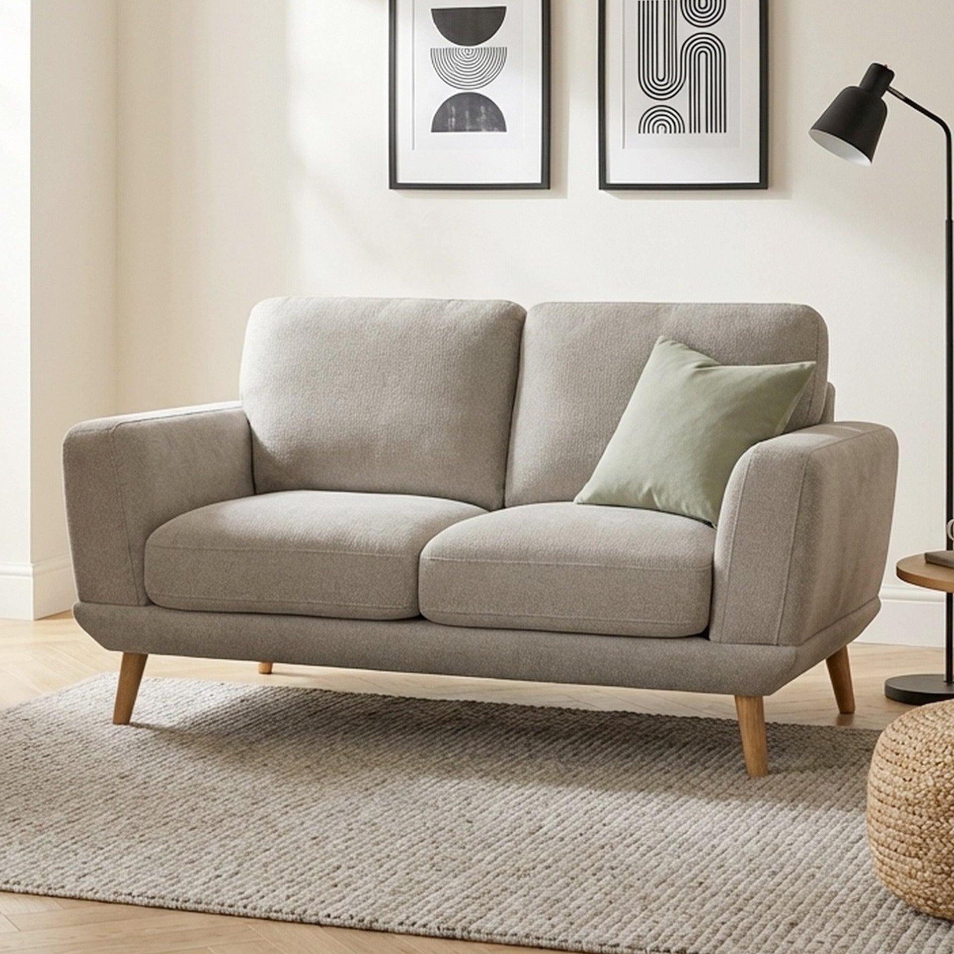 Tova Chenille 2 Seater Sofa - Beige