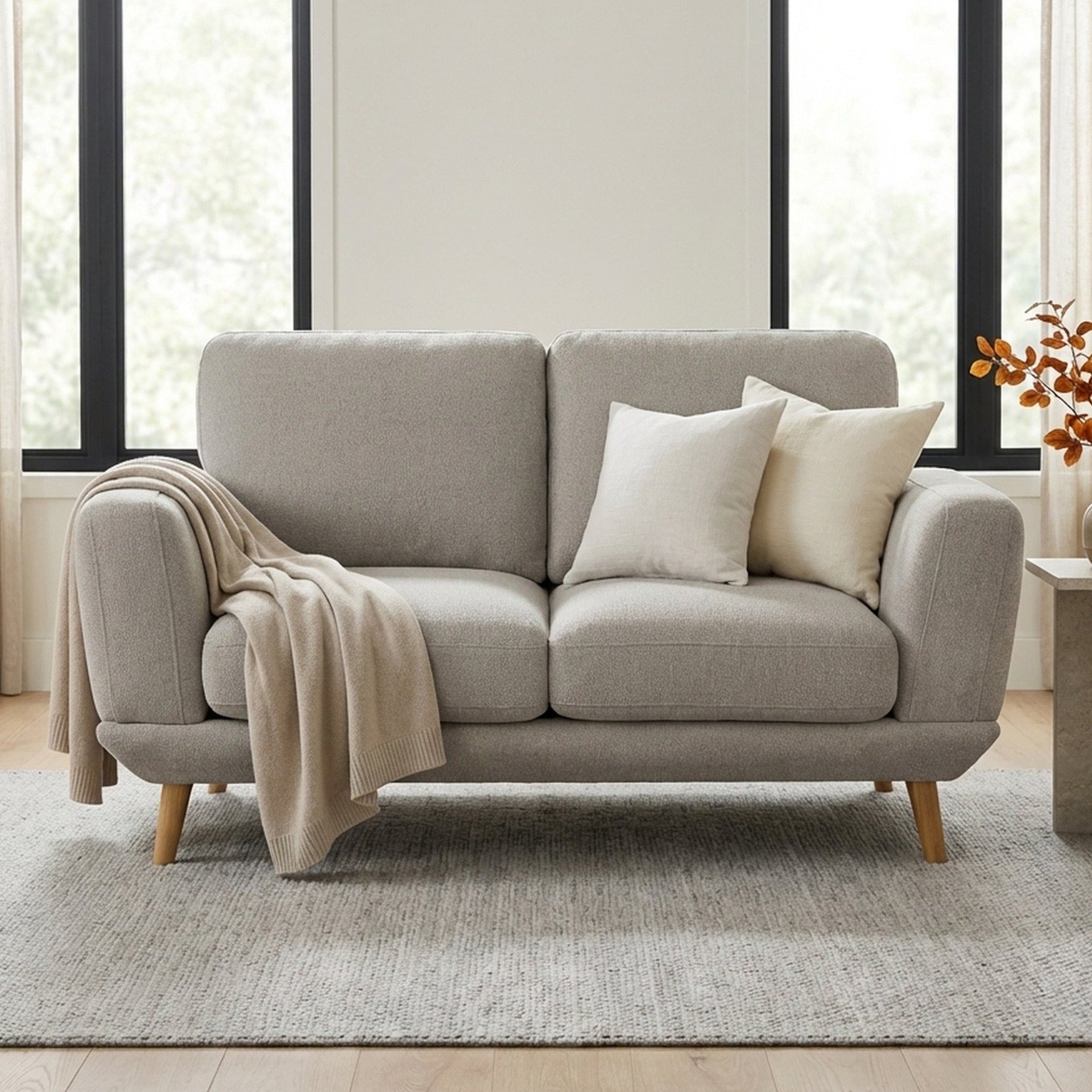 Tova Chenille 2 Seater Sofa - Beige