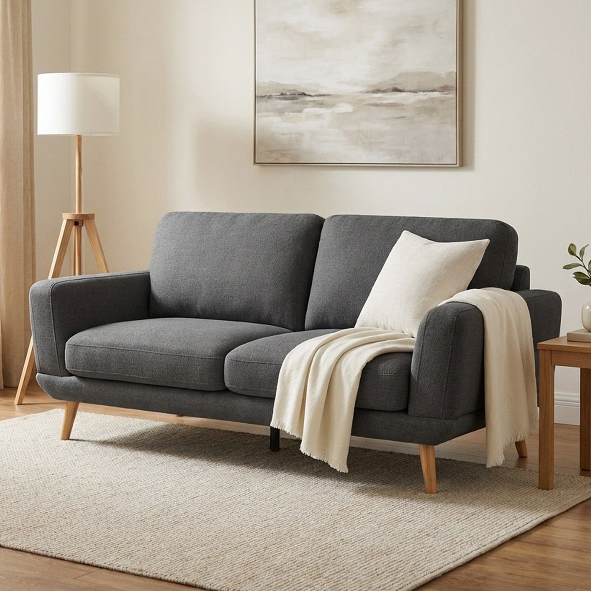 Tova Chenille 3 Seater Sofa - Dark Grey