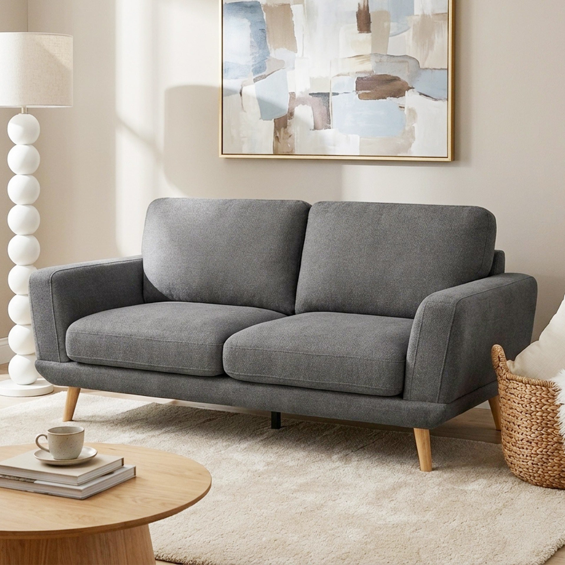 Tova Chenille 3 Seater Sofa - Ash Grey