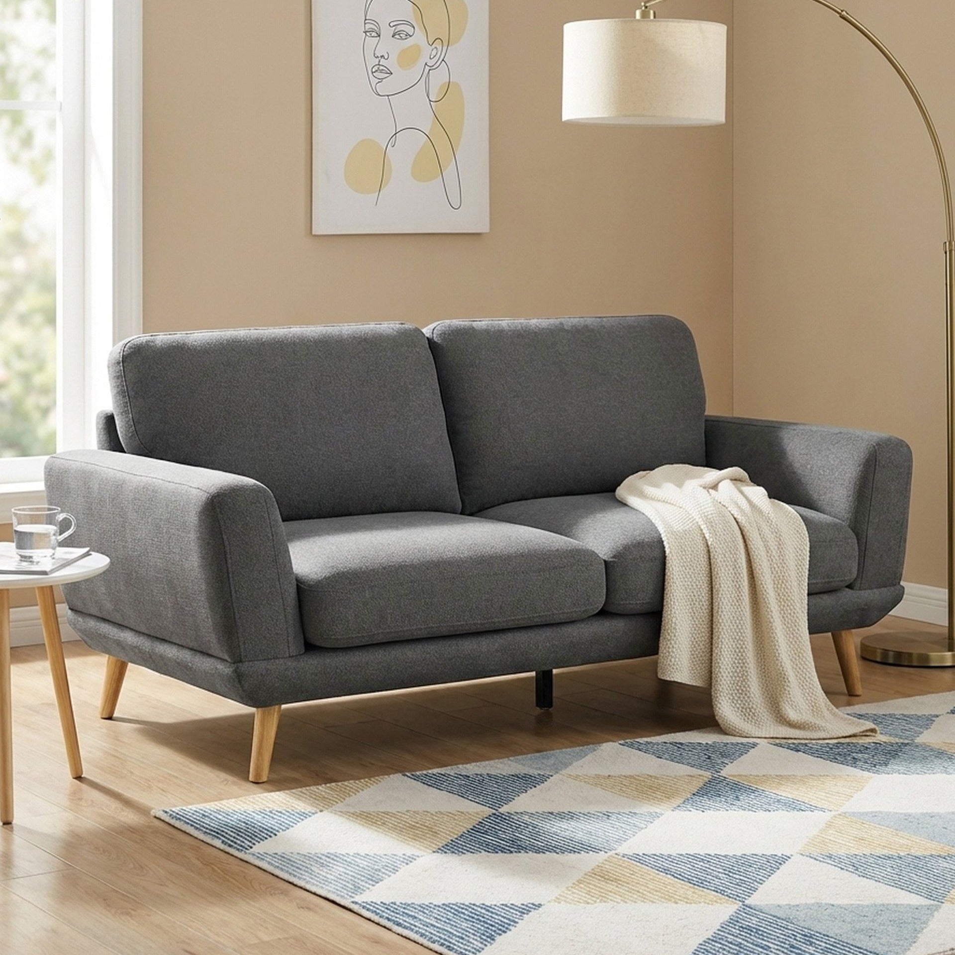 Tova Chenille 3 Seater Sofa - Ash Grey